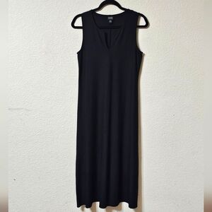 Eileen Fisher Dress Womens M Sleeveless V Neck Maxi Stretch Pullover Nylon Rayon
